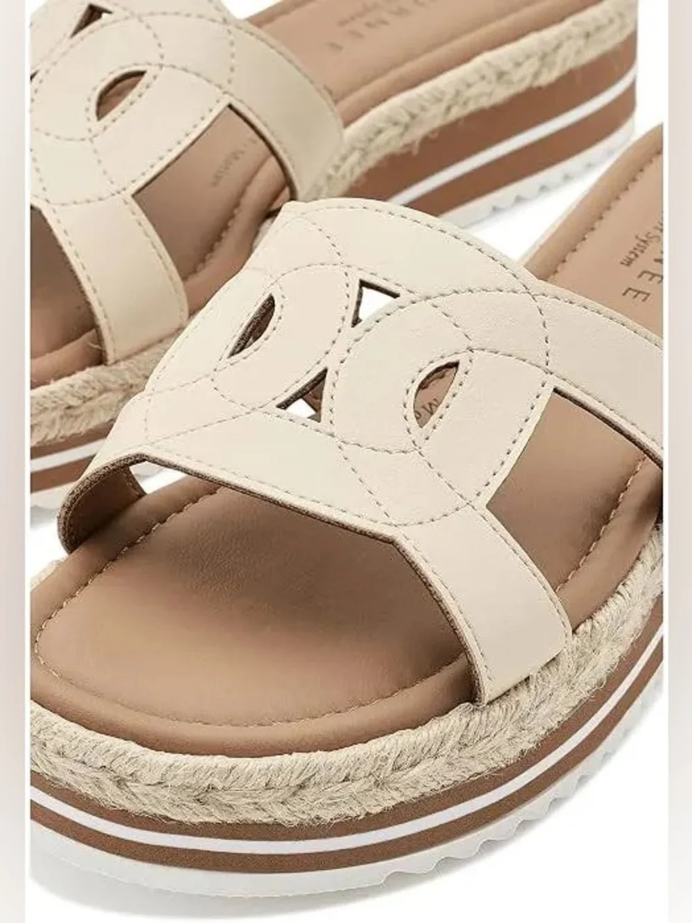 Journee Collection Rosalinda Platform Espadrille Sandal- Bone
